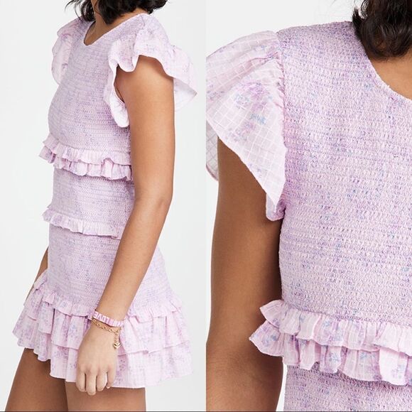 LoveShackFancy Aveline Cotton mini Dress - Passion Purple Lx Shophop Spring 2021 - Picture 5 of 10